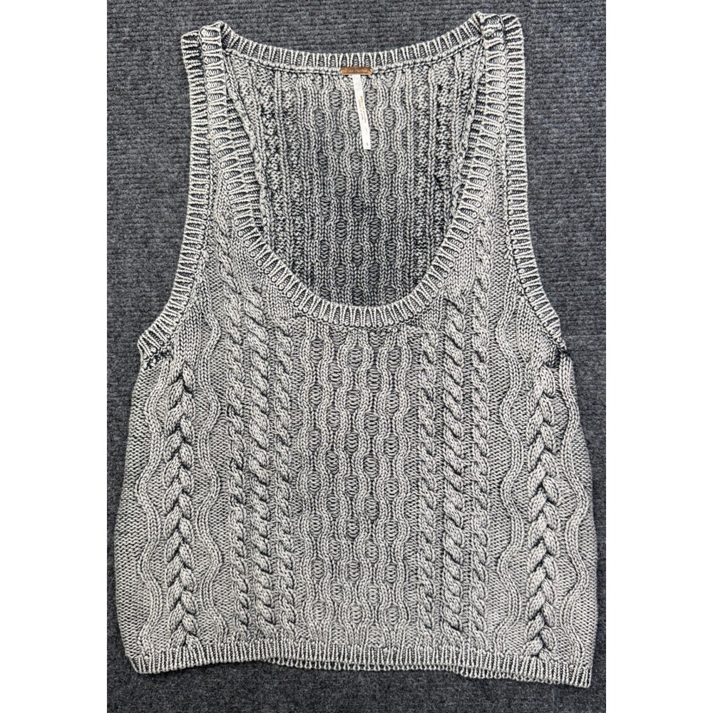 Free People High Tide Cable Stitch Sweater Tank Women's Size Small Boho Chic